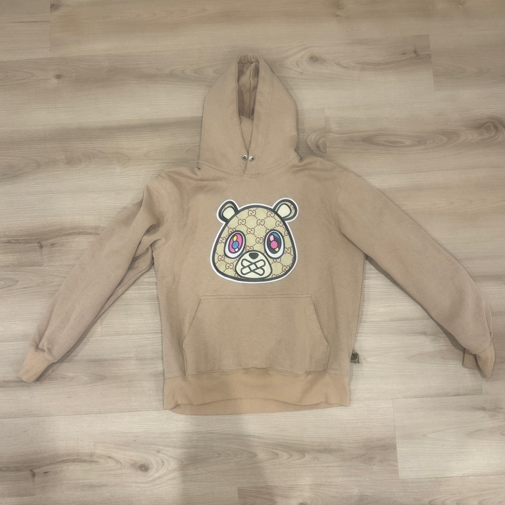 Small beige hoodie by OWMXN Kanye West Takashi Murakami Bear Original Work